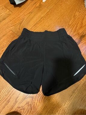 lululemon athletica Black Women's Athletic Shorts with Reflective Trim